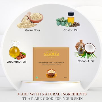 HANDMADE COLD PROCESSED GRAM FLOUR SOAP FOR BRIGHTENING AND DE-TAN